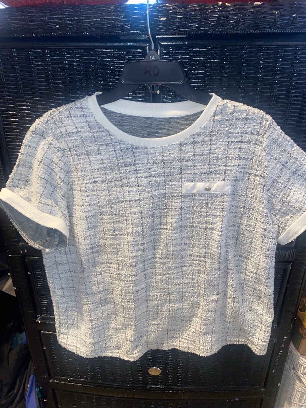 Tweed style Textured knit-Short-nicu - Sleeve Top-1X 46” bust
